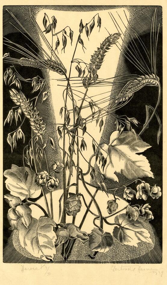 Harvest (Illustration for Irene Gosse’s A Florilege: chosen from the old herbals, The Swan Press, Chelsea, 1931) (1929)