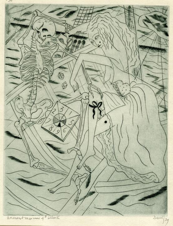 Life-in-death (Illustration to Coleridge's The Ancient Mariner series, plate 4) (1929)
