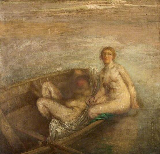 Two nudes in a boat (before 1937)
