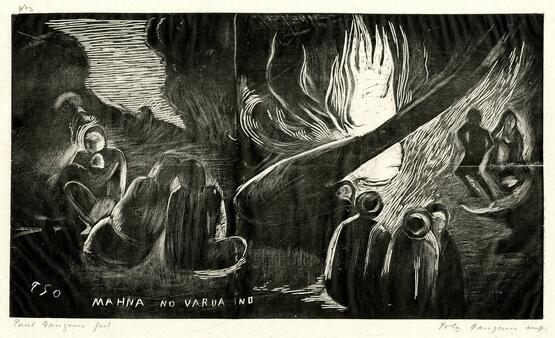 Mahna no Varua Ino (The Devil speaks) (Paul Gauguin 10 Traesnit Series) (1893-94)