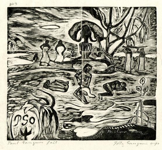 Mahana Atua (The Day of God) (Paul Gauguin 10 Traesnit Series) (1893-94)
