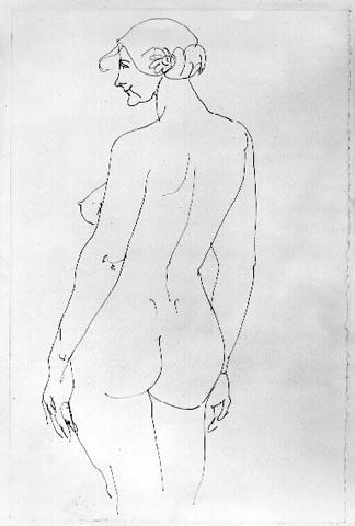 Study of a female standing nude (circa 1927)