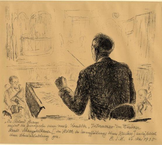 Dr Richard Strauss conducting rehearsals of 'Intermezzo' (1927)
