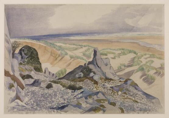Rocks and Sand Dunes, Oxwich Bay, South Wales (1939)